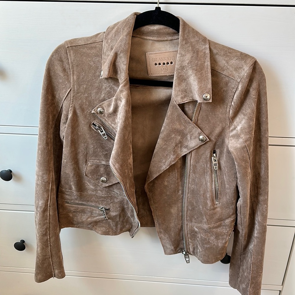 Blank NYC faux suede Moto jacket